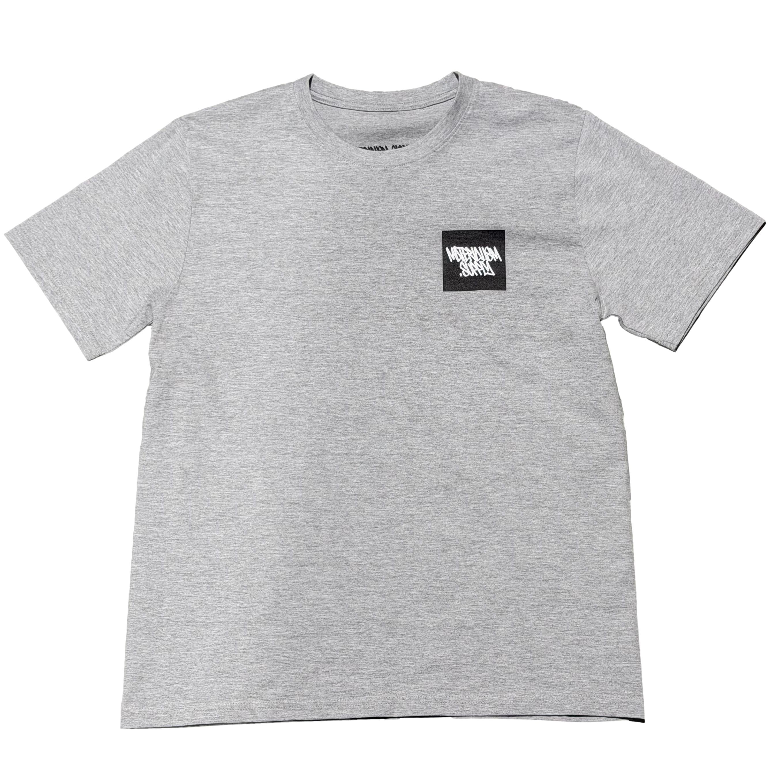 Materialism Square Logo Tee Grey