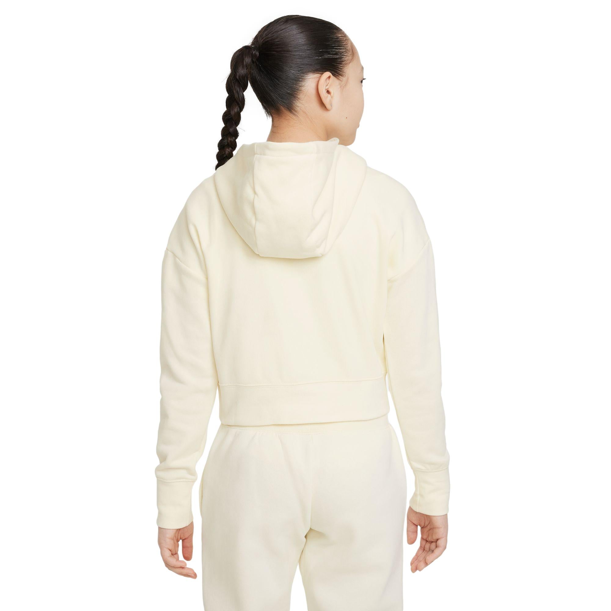 Nike Club French Terry Youth Crop Hoody Coconut Milk