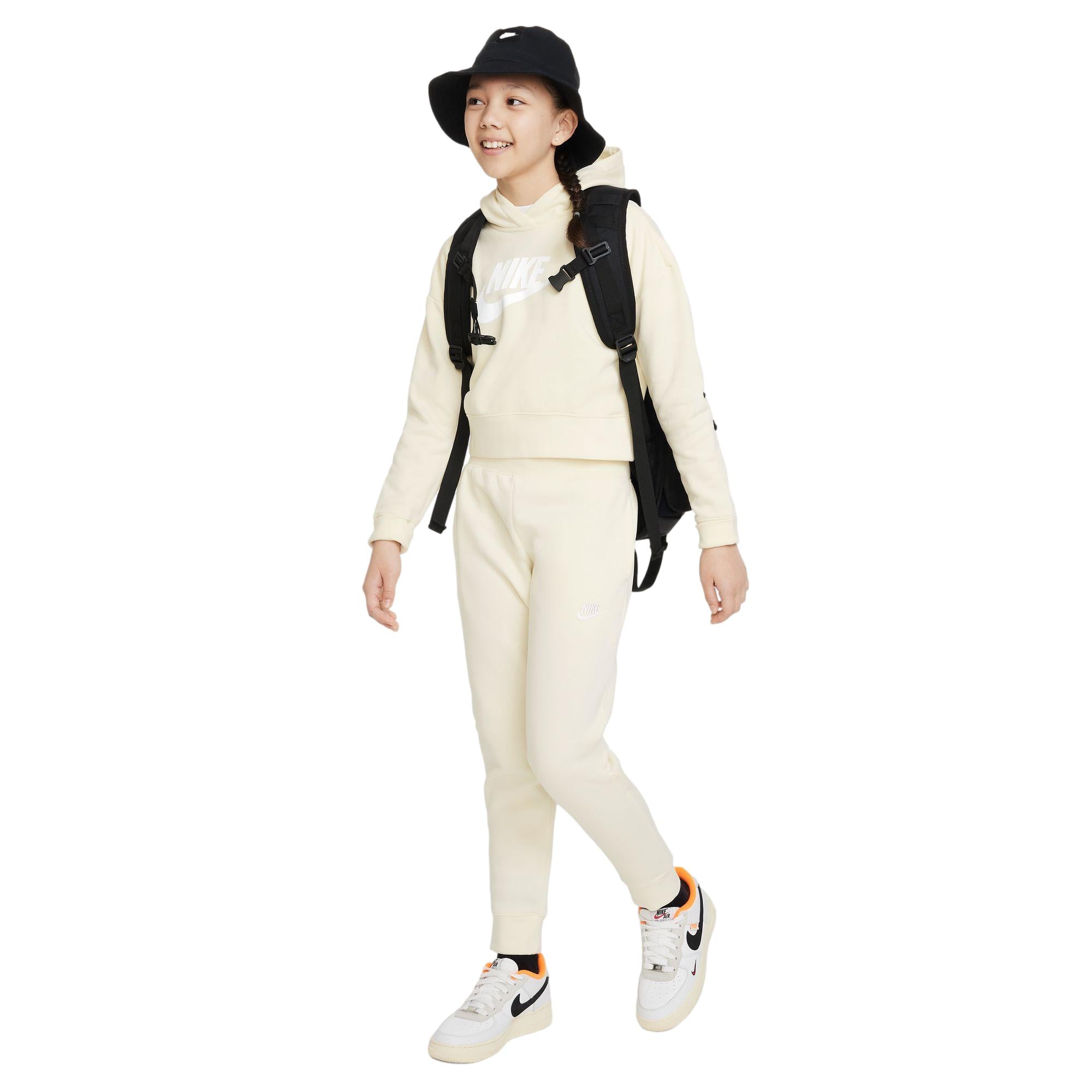 Nike Club French Terry Youth Crop Hoody Coconut Milk