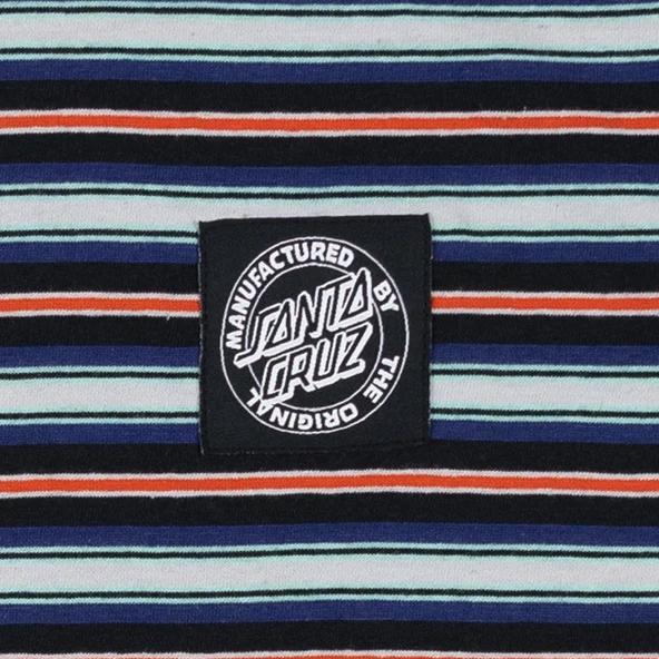 Santa Cruz Youth MFG Dot Patch Stripe T-Shirt Blue / Red