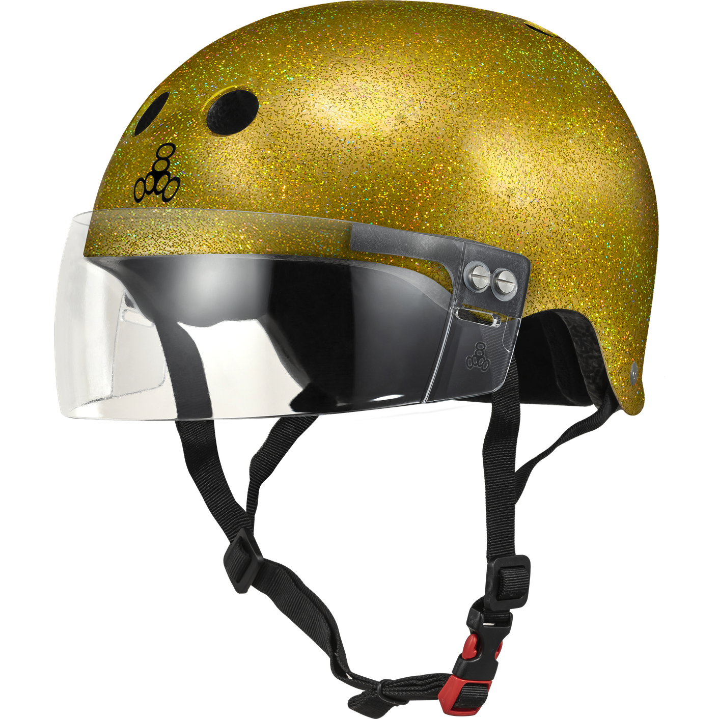 Triple 8 THE VISOR Certified Helmet SS Gold Glitter
