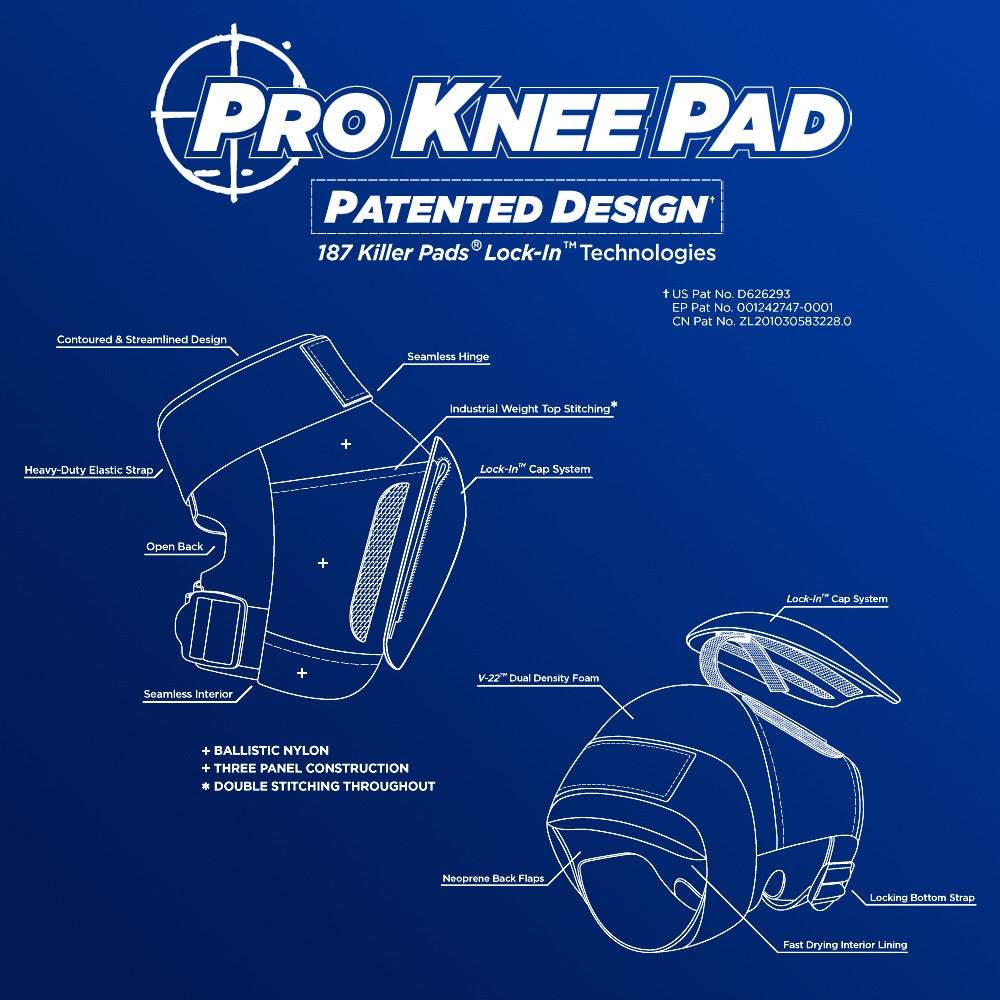 187 Pro Knee Pads- Red, White and Blue