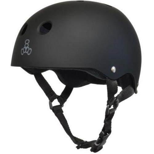 Triple 8 Skate Helmet SS All Black Rubber Da Klinic Online Skate