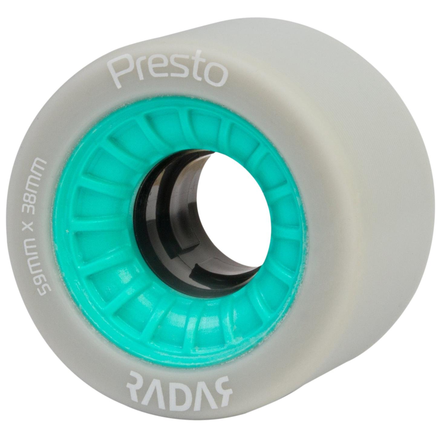Radar Presto Wheels 59mm Narrow w Black Hub 4 Pack - Da Klinic Online | Skate Specialists