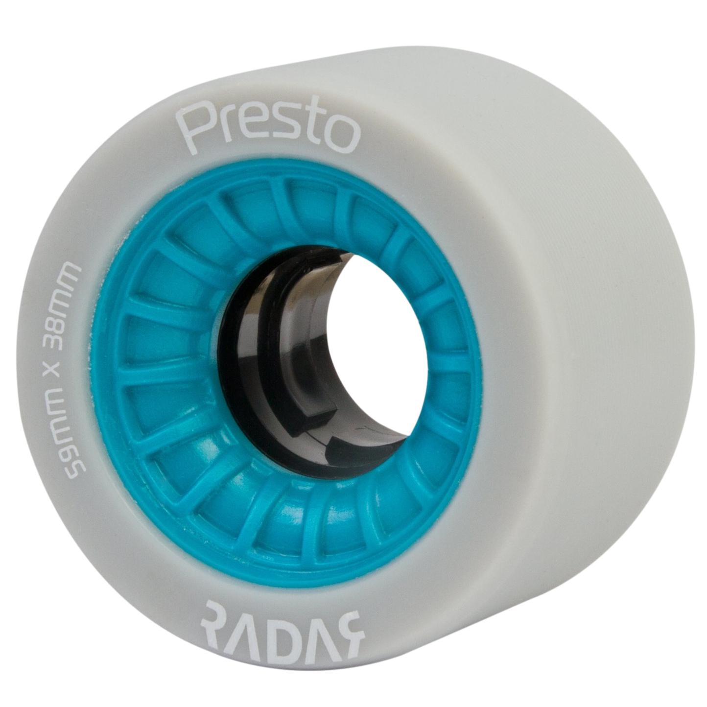 Radar Presto Wheels 59mm Narrow w Black Hub 4 Pack - Da Klinic Online | Skate Specialists