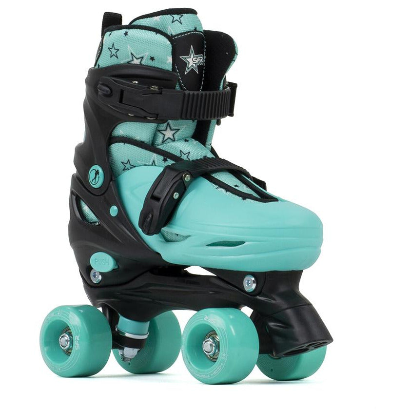 SFR Nebula Kids Adjustable Quad Skates - Black Green - Da Klinic Online | Skate Specialists