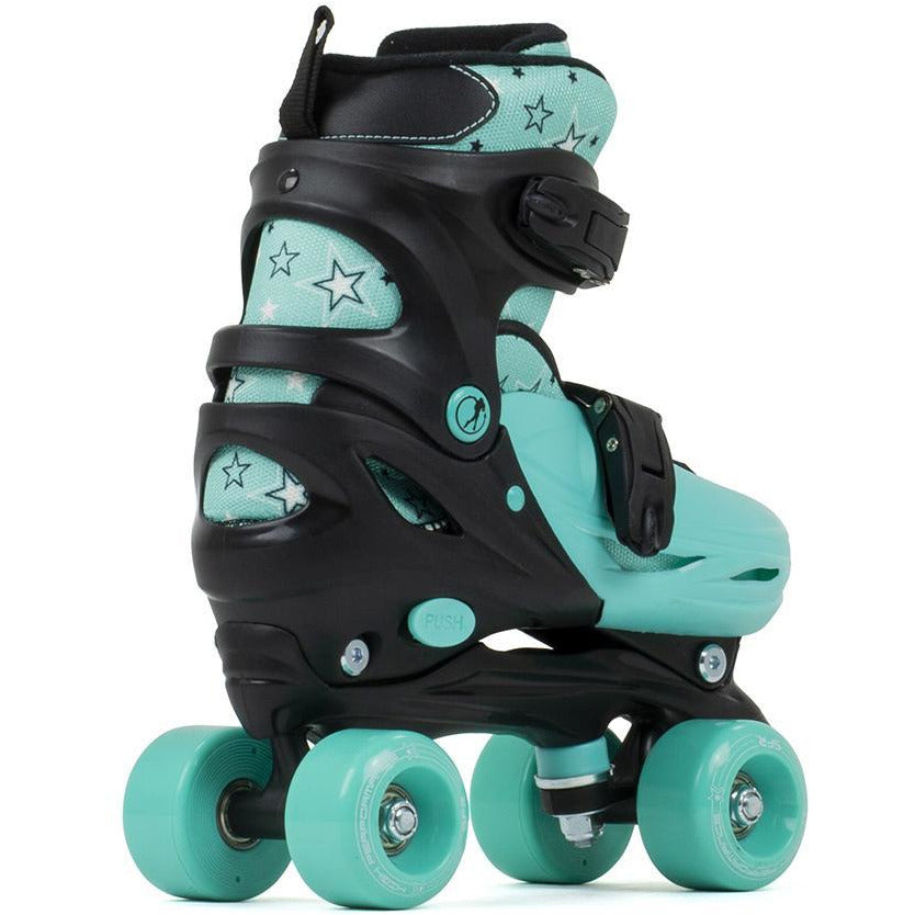 SFR Nebula Kids Adjustable Quad Skates - Black Green - Da Klinic Online | Skate Specialists