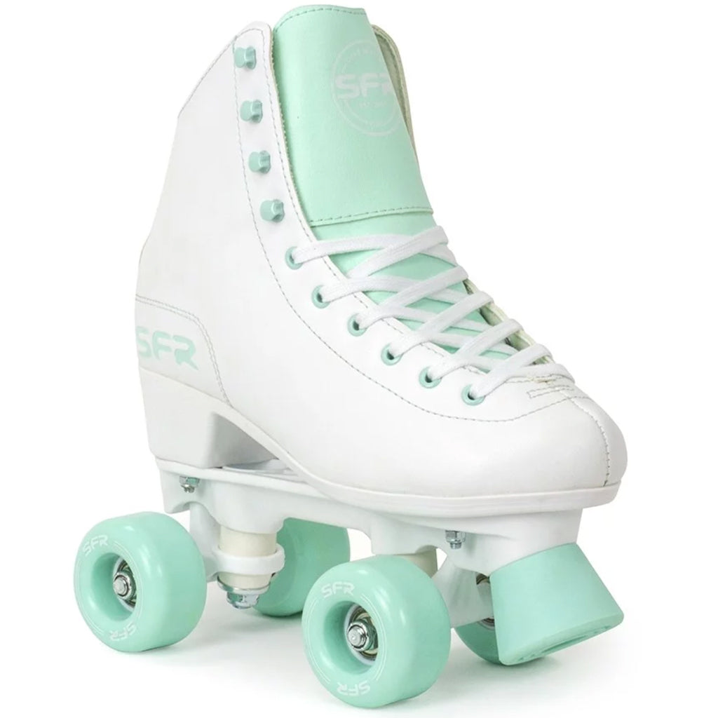 SFR Figure Skates White and Green - Da Klinic Online | Skate Specialists