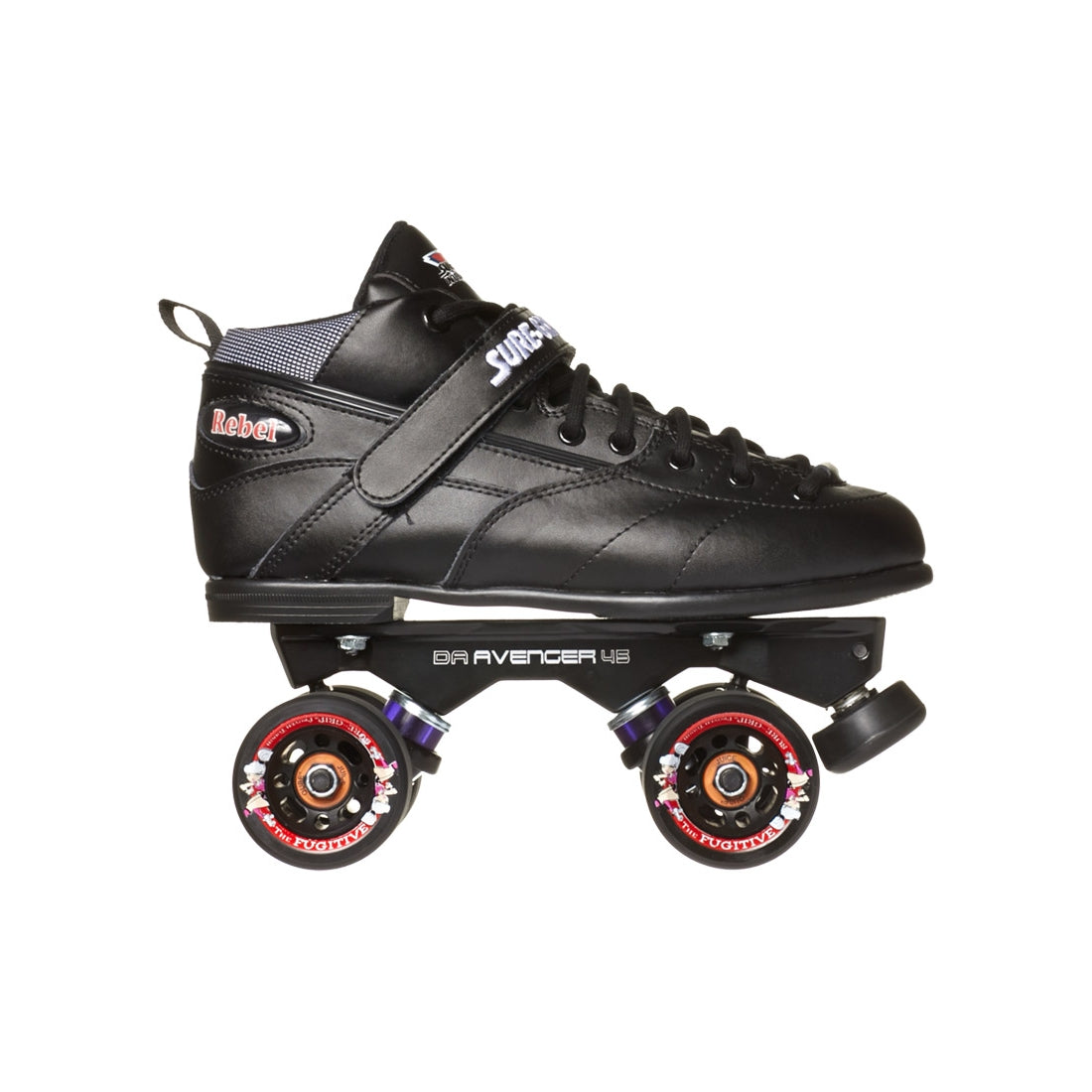 Suregrip Rebel Roller Skates Black w Avenger Magnesium Plate - Da Klinic Online | Skate Specialists