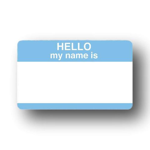 Hello My Name Is High Tack 50 Pack Stickers Blue