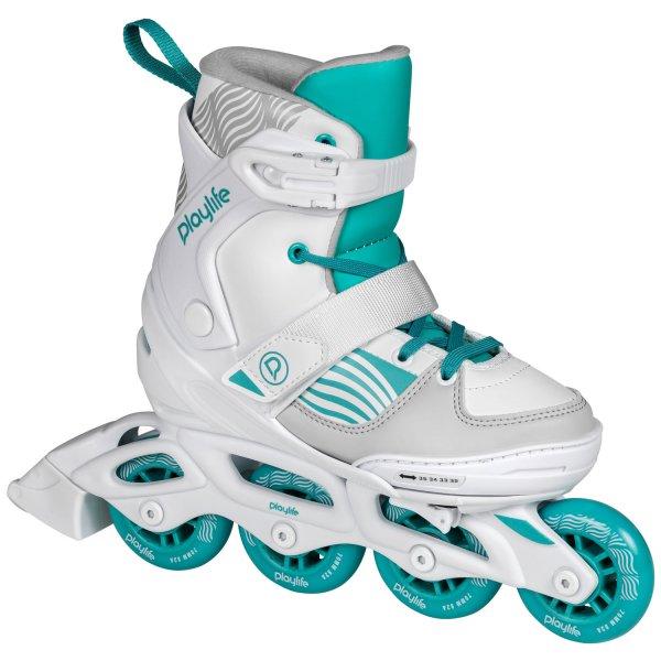 PlayLife Light Breeze Adjustable Inline Skates Aqua / White