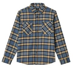 Brixton Bowery Flannel Shirt Azure Blue
