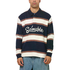S Double Chain Stitch Longsleeve Rugby Navy