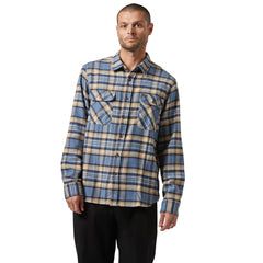 Brixton Bowery Flannel Shirt Azure Blue