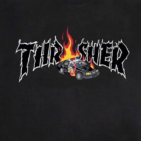 Thrasher x Neckface Cop Car Crew Black