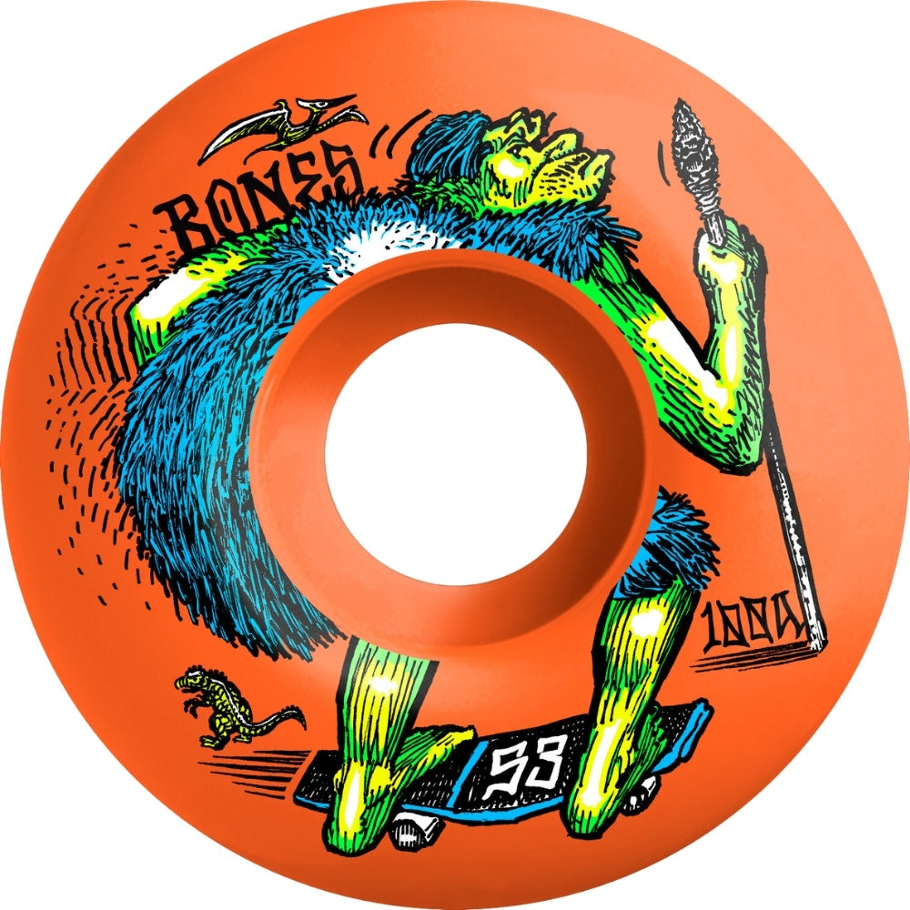 Bones OG100s Neonderthal V4 Wide 53mm Orange