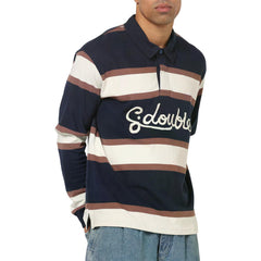 S Double Chain Stitch Longsleeve Rugby Navy