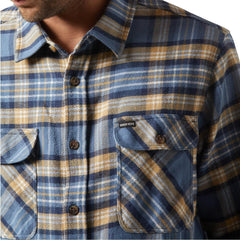 Brixton Bowery Flannel Shirt Azure Blue