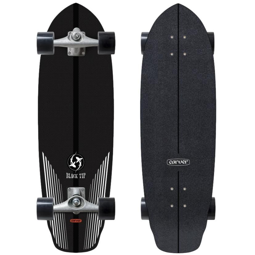 Carver Black Tip Carbon Fiber CX 32.5" x 9.875" SurfSkate