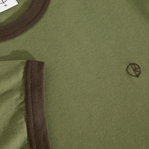 Polar Skate Co Ringer Tee Army Green / Brown Tee