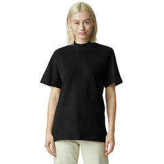 American Apparel Pique Unisex Mockneck T-Shirt Black