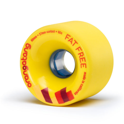 Orangatang Fat Free Yellow 65mm / 86a Longboard Wheels