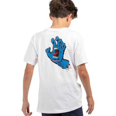 Santa Cruz Youth Opus Screaming Hand T-Shirt White / Blue