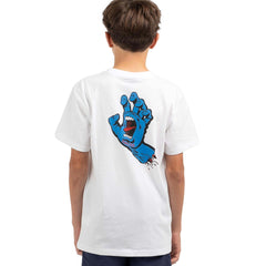 Santa Cruz Youth Opus Screaming Hand T-Shirt White / Blue