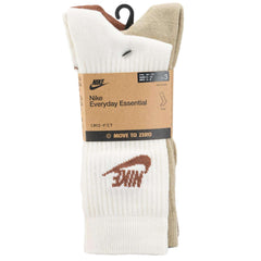 Nike SB Everyday Essential Crew Socks Brown / Beige / Tan