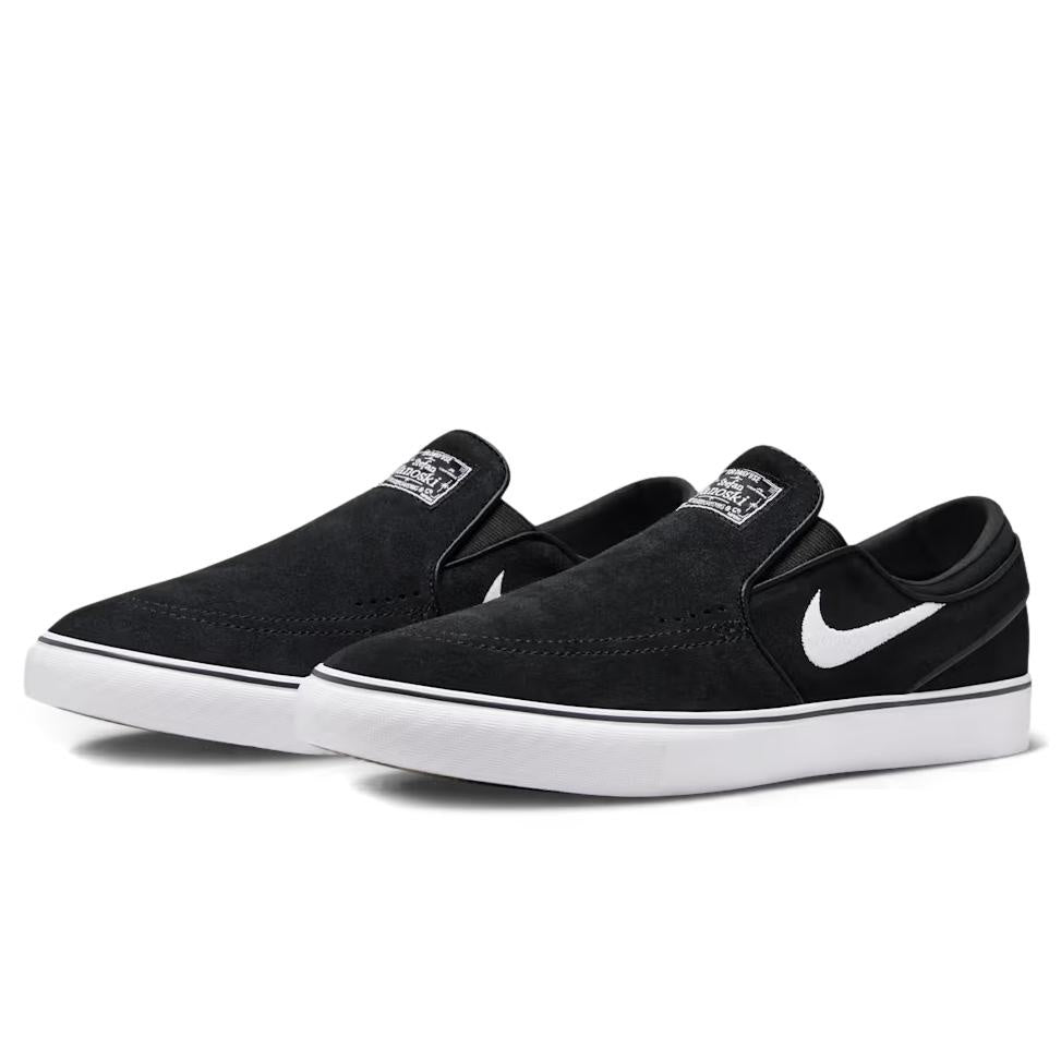 Nike SB Janoski+ Slip On Skate Shoe Black / White