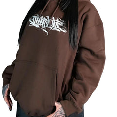 Gamble Clothing Calligraphy Hood Brown