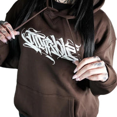 Gamble Clothing Calligraphy Hood Brown