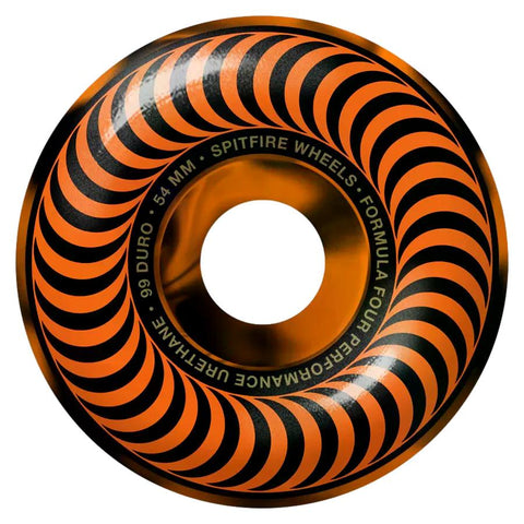 Spitfire F4 Black/Orange Swirl 52mm 99a Classics