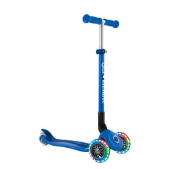 Globber Primo Foldable Lights Scooter - Navy Blue/Dark Navy Blue