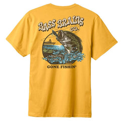 Brixton Bass Brains Gone Fishin' T-Shirt Yellow
