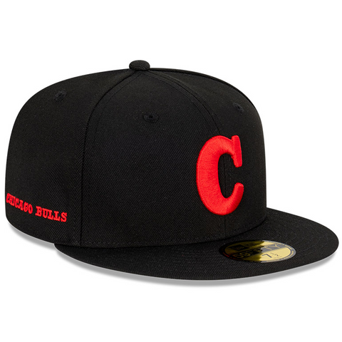 New Era 59FIFTY Chicago Bulls Ligature Fitted Cap Black / Red