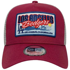 New Era LA Dodgers MLB Patch Dark Red 9FORTY A-Frame Trucker Adjustable Cap