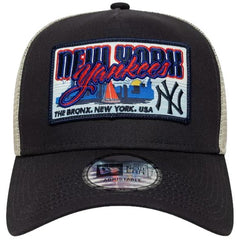 New Era New York Yankees MLB Patch Navy 9FORTY A-Frame Trucker Adjustable Cap