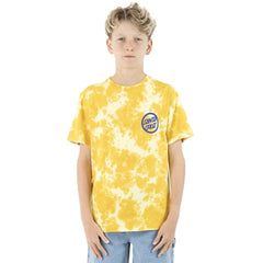 Santa Cruz Youth Bold Ring Dot T-Shirt Yellow Tie Dye