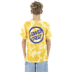 Santa Cruz Youth Bold Ring Dot T-Shirt Yellow Tie Dye