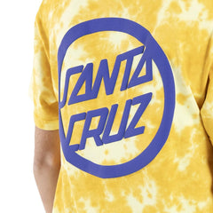 Santa Cruz Youth Bold Ring Dot T-Shirt Yellow Tie Dye