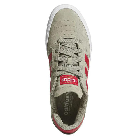 Adidas Busenitz Vulc II Skate Shoe Silver Pebble Green / Red