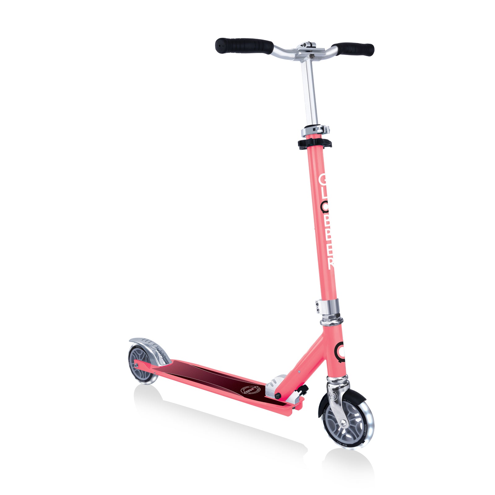 Globber Flow Element Scooter with Lights - Coral Pink