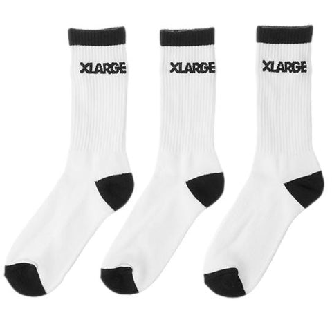 X-Large 91 Sock 3 Pack White