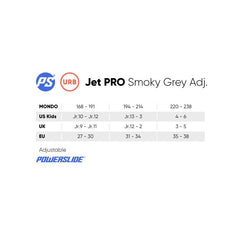 PS Jet Pro PDS Smoky Grey Adjustable Inline Skates