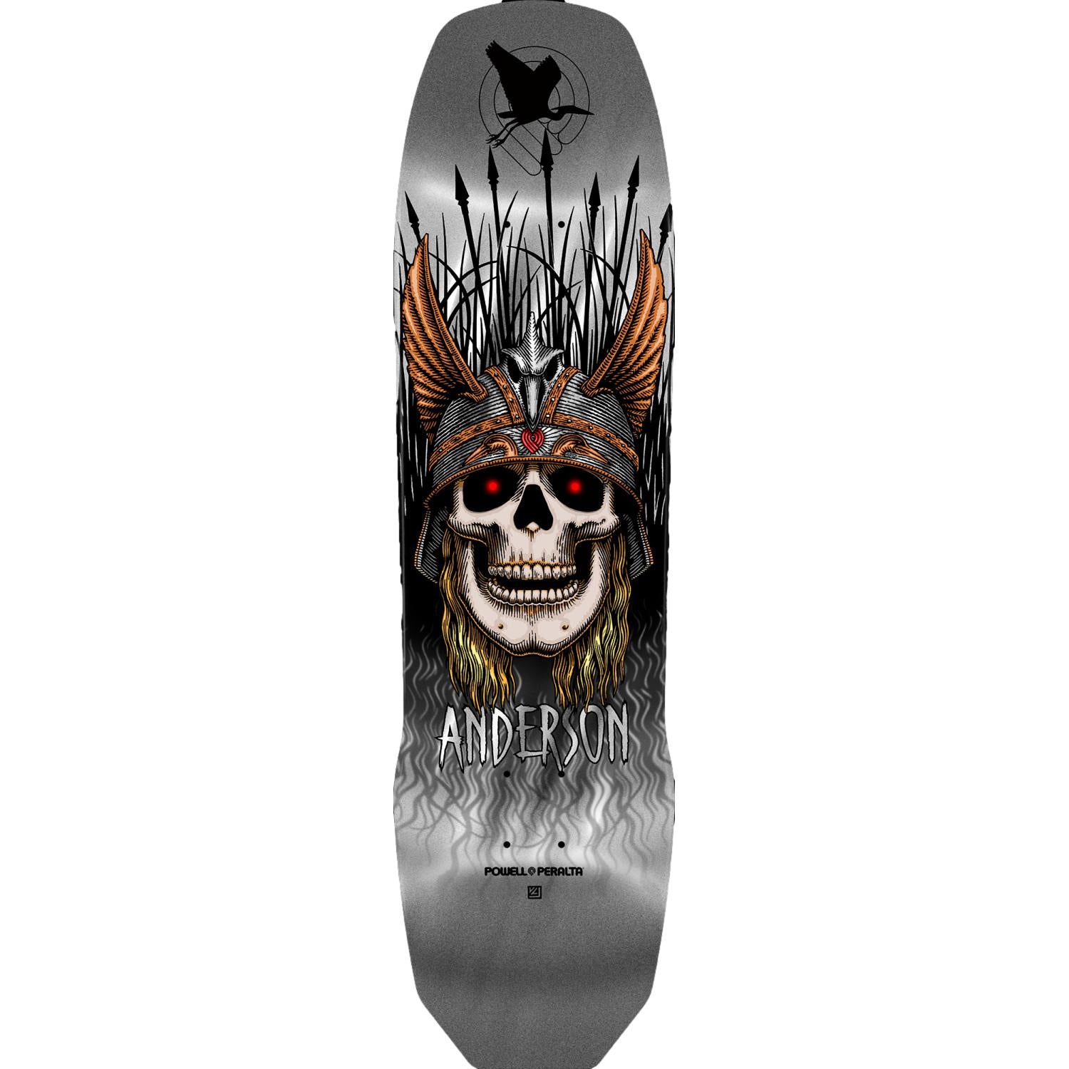 Powell Peralta Pro Andy Anderson Heron 7-Ply Maple Skateboard Deck Silver Foil - 8.45 x 31.8