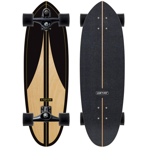 Carver Black Label C7 Coal Satin Complete Surf Skate 32.5" x 10"