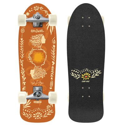 Carver GRLSWIRL Sunflower CX Raw Complete Surf Skate 31" x 10"