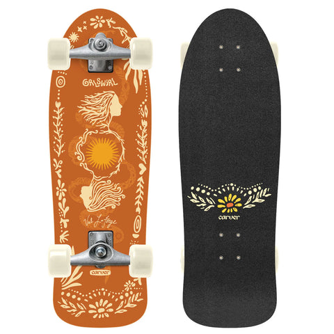 Carver GRLSWIRL Sunflower CX Raw Complete Surf Skate 31" x 10"
