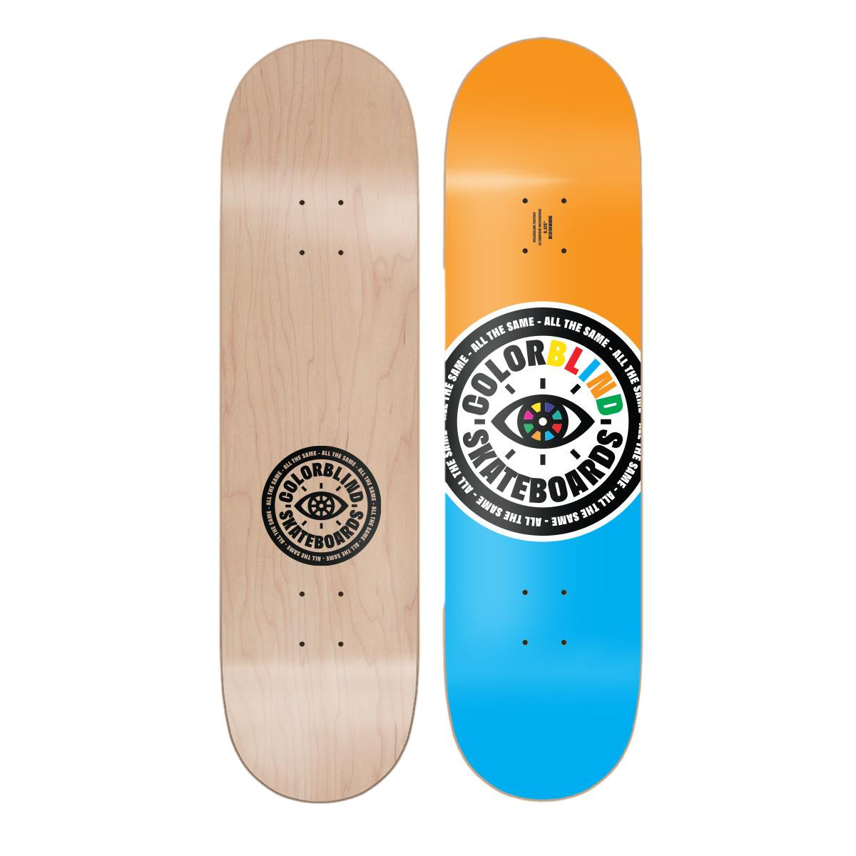 Colorblind Circle Logo Orange and Blue Deck 8.375"